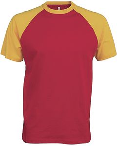 Kariban K330 - KONTRAST BASEBALL T-SHIRT Red/Yellow