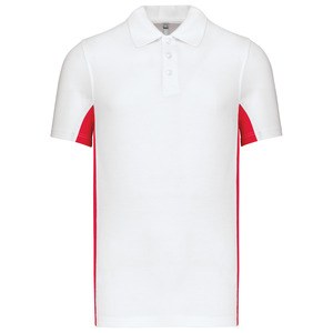 Kariban K232 - FLAG,  Zweifarbiges Poloshirt Weiß / Rot