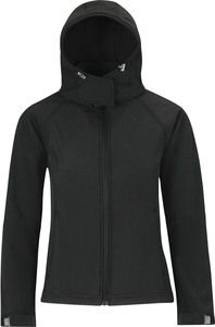 B&C CGJW937 - Hooded Softshell Jacke JW937 Schwarz