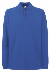 Fruit of the Loom SS258 - Premium Poloshirt Herren Langarm Königsblau