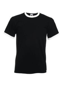Fruit of the Loom SS168 - Ringer T-Shirt Black / White