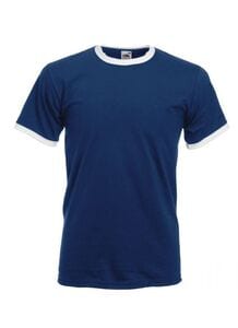 Fruit of the Loom SS168 - Ringer T-Shirt Navy/ White