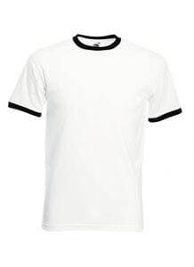 Fruit of the Loom SS168 - Ringer T-Shirt White/ Black