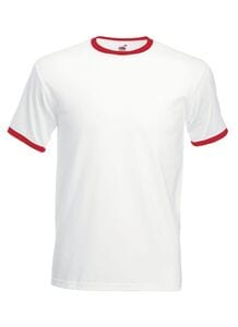 Fruit of the Loom SS168 - Ringer T-Shirt White/ Red