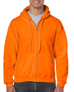 Gildan 18600 - Kapuzensweatshirt mit Reißverschluss Herren Sicherheit Orange