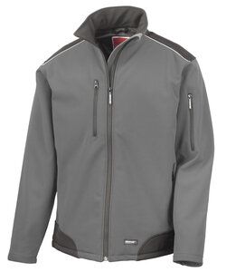 Result Work-Guard R124 - Ripstop Softshell Arbeitsjacke Grau / Schwarz