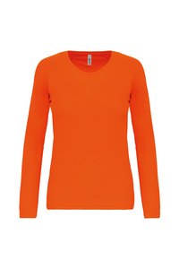 Proact PA444 - Damen Basic Sport Funktionsshirt Langarm Fluorescent Orange