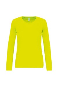 Proact PA444 - Damen Basic Sport Funktionsshirt Langarm Fluorescent Yellow