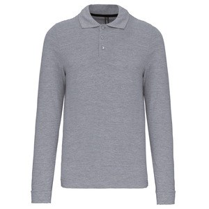Kariban K243 - Herren Langarm Pique Poloshirt Oxford Grey
