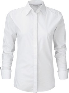 Russell Collection RU960F - Damen LS Ultimate Stretch Bluse Weiß