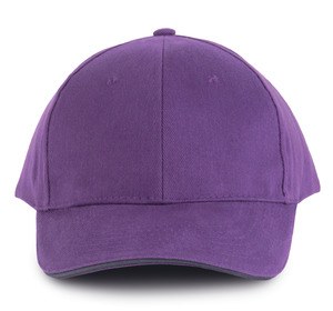 K-up KP011 - HERREN KAPPE ORLANDO 6-PANEL Purple / Dark Grey