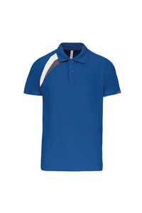 Proact PA458 - Kinder Kurzarm Poloshirt Sporty Royal Blue / White / Storm Grey