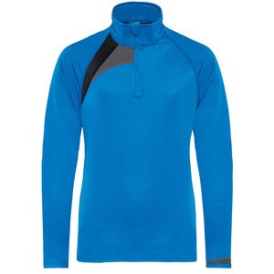 Proact PA329 - Kinder Trainingssweatshirt mit 1/4 Reißverschlusskragen Sporty Royal Blue / Black / Storm Grey