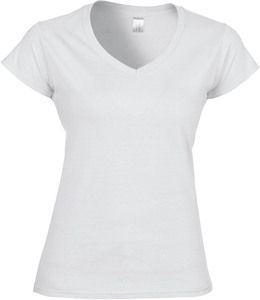 Gildan GI64V00L - Softstyle® V-Ausschnitt T-Shirt Damen Weiß