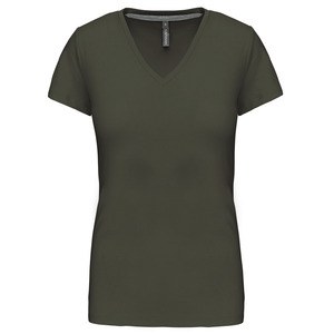 Kariban K381 - DAMEN KURZARM T-SHIRT MIT V-AUSSCHNITT Dark Khaki