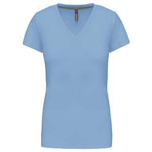 Kariban K381 - DAMEN KURZARM T-SHIRT MIT V-AUSSCHNITT Sky Blue