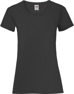Fruit of the Loom SC61372 - Damen T-Shirt 100% Baumwolle Black/Black