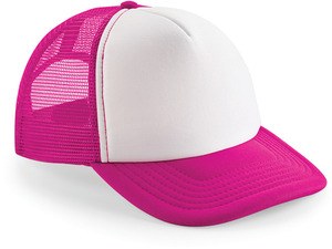 Beechfield B645 - Vintage Snapback Trucker Kappe Fuchsia / White