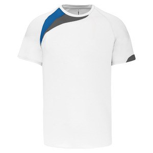 ProAct PA436 - KURZARM SPORT T-SHIRT White / Sporty Royal Blue / Storm Grey