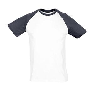 SOL'S 11190 - Herren Raglan T-Shirt Funky Blanc / Marine
