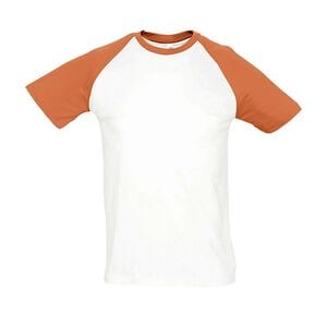 SOL'S 11190 - Herren Raglan T-Shirt Funky Blanc / Orange