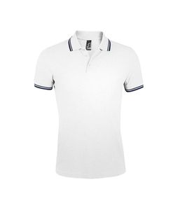 SOL'S 00577 - Herren Poloshirt Kurzarm Pasadena Blanc / Marine