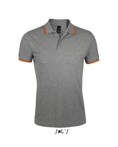 SOL'S 00577 - Herren Poloshirt Kurzarm Pasadena Grey Melange / Orange