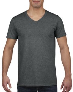 Gildan GN646 - Herren T-Shirt mit V-Ausschnitt aus 100% Baumwolle Dark Heather