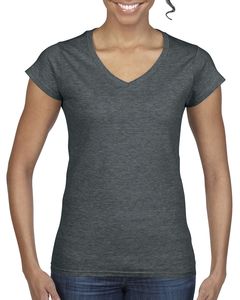 Gildan GN647 - Damen T-Shirt mit V-Ausschnitt aus 100% Baumwolle Dark Heather
