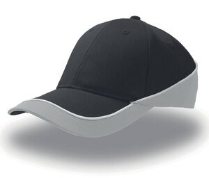 Atlantis AT088 - Kontrastierende 6-Panel-Kappe Black/Grey