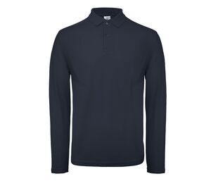 B&C ID1LS - Langarm Herren Poloshirt aus 100% Baumwolle Navy
