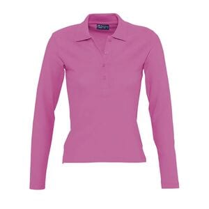 SOL'S 11317 - Damen Poloshirt Langarm Podium Flash Pink