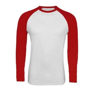 SOL'S 02942 - Herren Raglan T Shirt Langarm Funky Lsl Weiß / Rot