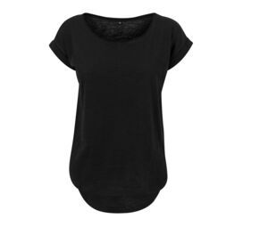 Build Your Brand BY036 - T-Shirt mit langem Rücken für Frauen Black