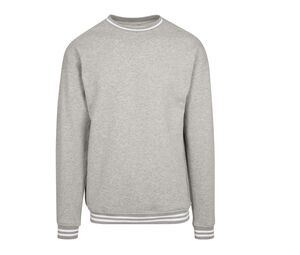 Build Your Brand BY104 - Herren Sweatshirt Heather Grey / White