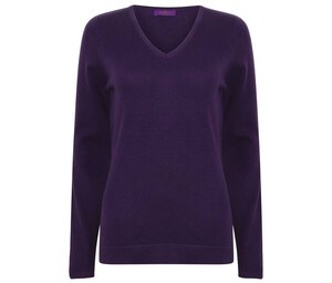 HENBURY HY721 - Damen Pullover mit V-Ausschnitt Purple