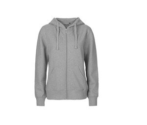 Neutral O83301 - Reißverschluss Kapuzenpullover Frau Sport Grey