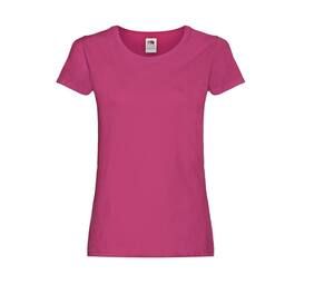 Fruit of the Loom SC1422 - Frauen rundes Nacken-T-Shirt Fuchsie