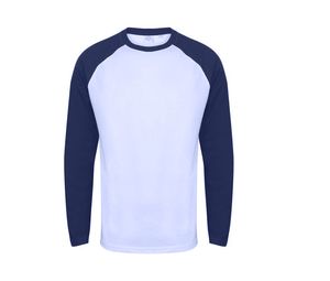 SF Men SF271 - Langarm-Baseball-T-Shirt White/ Oxford Navy