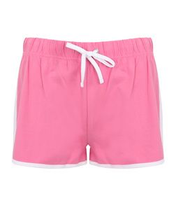 SF Women SK069 - Damen Retro Shorts Bright Pink / White