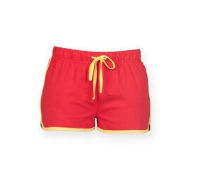 SF Women SK069 - Damen Retro Shorts Red / Yellow