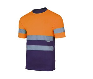VELILLA V5506 - Zwei-Ton-T-Shirt mit hoher Sichtbarkeit Fluo Orange / Navy