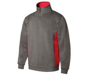 VELILLA V5704 - SWEAT BICOLORE COL ZIPPÉ Grau / Rot