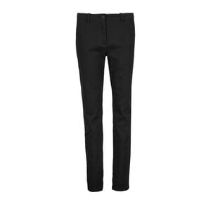 NEOBLU 03179 - Chino-Hose mit Gummizug an der Taille für Frauen Gustave Damen Tiefschwarz