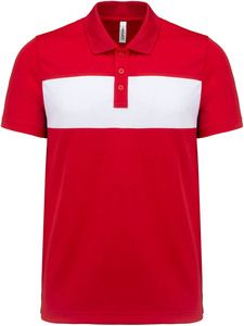 Proact PA493 - Kurzarm-Polohemd für Erwachsene Sporty Red / White