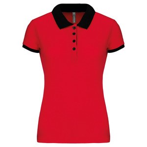 Kariban K259 - Zweifarbiges Piqué-Polohemd für Damen Red / Black