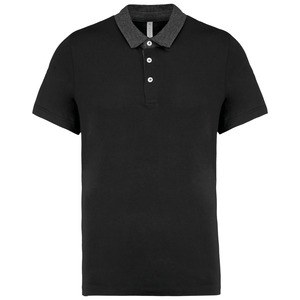 Kariban K260 - Zweifarbiges Jersey-Polohemd für Herren Black/Dark Grey Heather