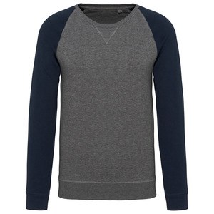 Kariban K491 - Zweifarbiges Herren-Sweatshirt BIO mit Rundhalsausschnitt und Raglanärmeln