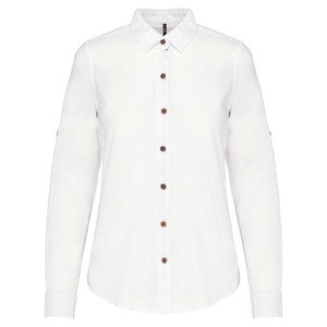 Kariban K589 - Langarm-Leinenhemd für Damen Weiß