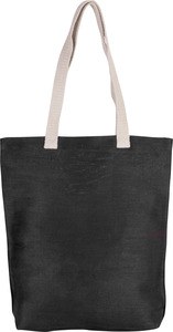 Kimood KI0229 - Shoppingtasche aus Jute-Baumwollmischgewebe Black